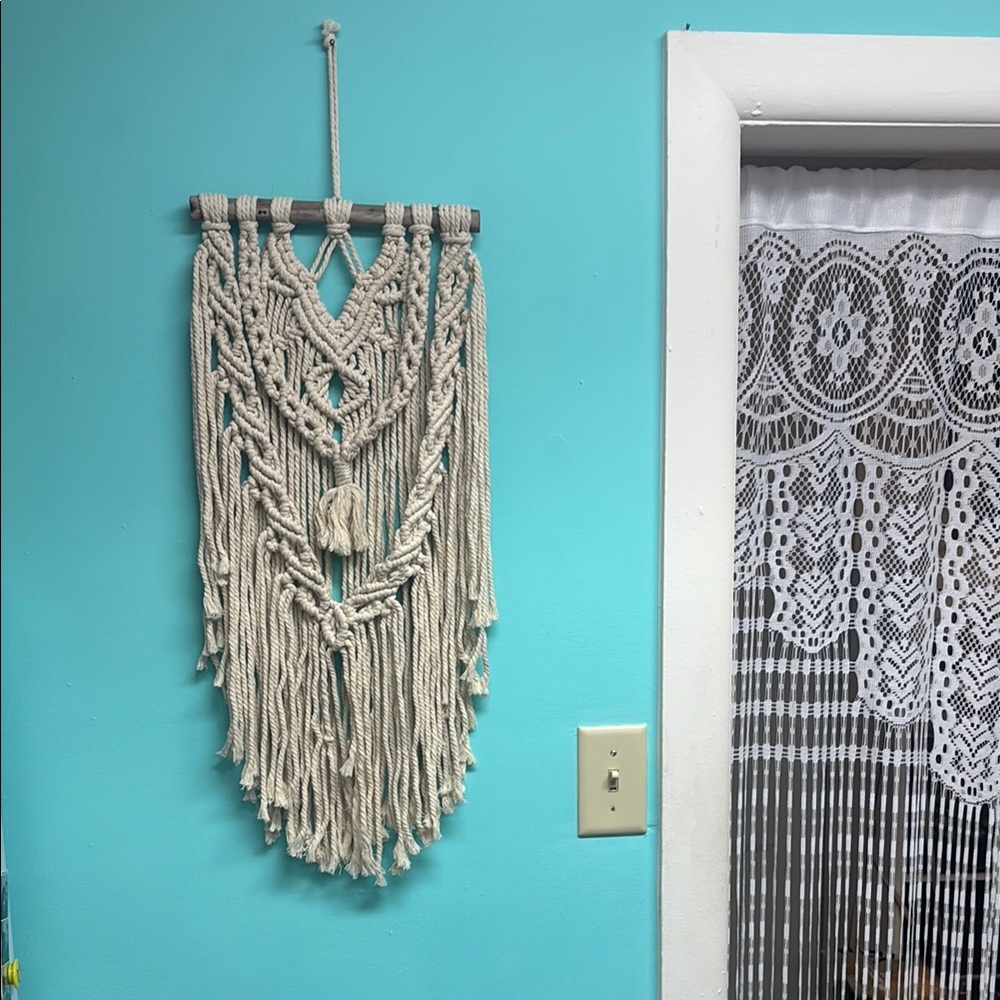 Handcrafted Cream Macramé Wall Hanging